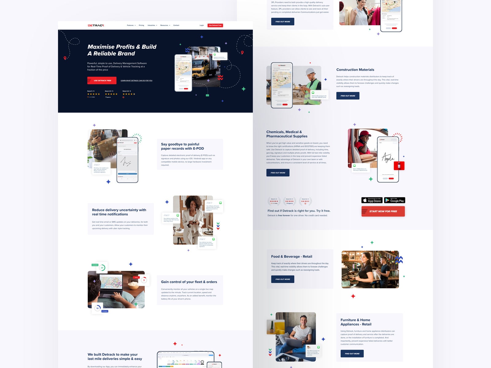 Showcase of the work we've done for Detrack