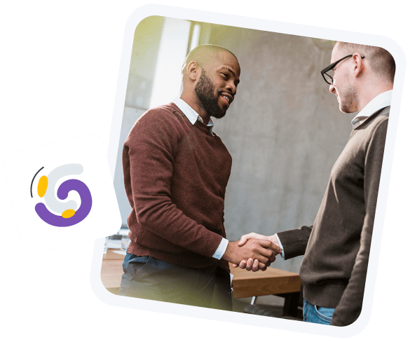 Image of two men shaking hands