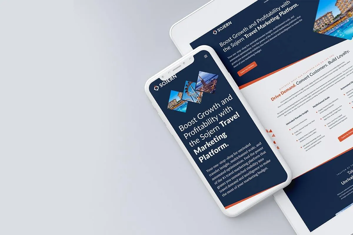 Sojern tablet and mobile screen image